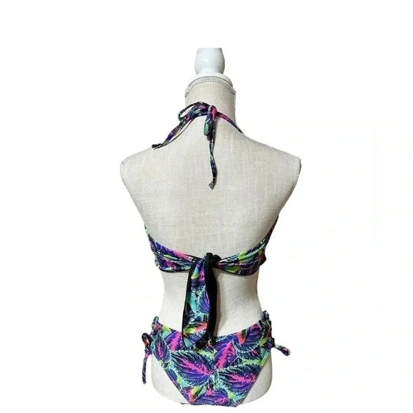 Top Model Multicolor Neon Tropical Adjustable One Piece Swimsuit Womens Size L - Picture 3 of 14